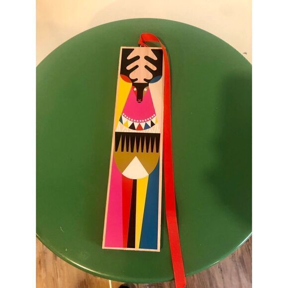 NIP Holiday ornament wall hanging Geometric COLOR BLOCK Reversible Reindeer Gift - Picture 3 of 16